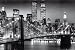 New York City Brooklyn Bridge Night Skyline Art Print Poster - 24x36 Poster Print, 36x24 Photography Poster Print, 36x24