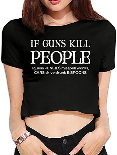 If Guns Kill People Design Printed Crop Top