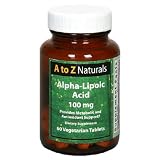 A to Z Naturals Alpha- Lipoic Acid, 100 mg, Vegetarian Tablets, 60 tablets