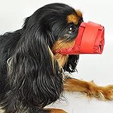 Mkono Adjustable Dog/puppy Muzzle Stop/anti Biting Barking Nipping Chewing Mesh Mask Red (XXL)