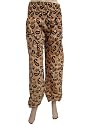 Womens Capri Trousers Paisley Print Apricot Bohemian Harem Pants 42"