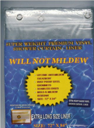 Anti Mildew CLEAR vinyl SHOWER CURTAIN Liner EXTRA LONG