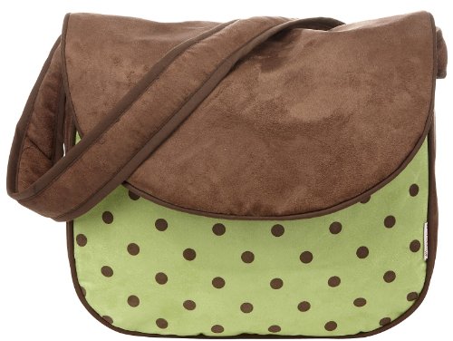 Hoohobbers Dots Green Messenger Diaper Bag
