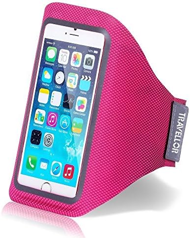 Iphone 6 Armband 4.7inch, TRAVERLLOR Reflective Strip Adjustable Neoprene Soft Foam Sports Running Jogging Gym Arm Band for Apple Iphone 6, Samsung Galaxy S5/s6/s6 Edge (Iphone 6, Pink)