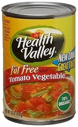 Health Valley Soup, Tomato Vegetable Fat Free, 15 Ounce Cans (Pack of 12)