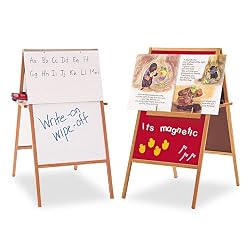 Quartet XEHMF Quartet Magnetic Flannel/Dry-Erase Easel, 24 x 47, Red/White