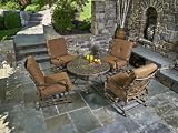 Cobblestone 42" Cast Aluminum Chat Table in Cinnamon