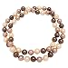 CLASSIC PEARLS 925/- Sterling Silber Muschelkernperlen-Kette in schokobraun, gold, creme; ca. 10,0 mm: ca. 80 cm 60300010
