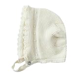 Toubaby 新生児 秋冬シーズン保温ニット帽ベビー帽0-18月 ピンクと乳白色 (6-18月（44-50cm), 乳白色（単一）)