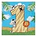 Creative Converting 318804 16 Count Paper Lunch Napkins, 1st Birthday, Safari Adventure