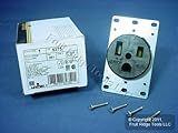 Leviton 5373 50 Amp, 125 Volt, Flush Mounting Receptacle, Industrial Grade, Straight Blade, Groundin