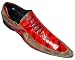 FIESSO RED/TAN POINTED TOE WRINKLE LEATHER ITALIAN SHOES