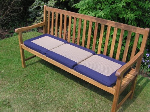 3 Seater Hardwood Bench With FREE Blue Cushion – LIMITED OFFER