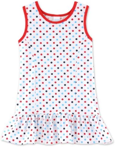 Chez Ami by Patsy Aiken Designs Girls Ruffle Tennis Dress White w/ Red Multi Dot - size 5