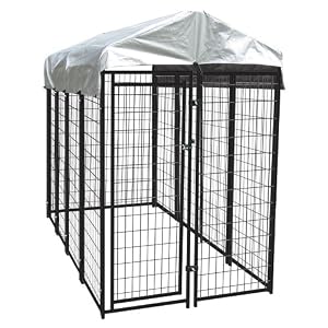 10 Gauge Welded Wire Kennel With Cover , 4' x 4' x 6'H dog kennel