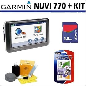 GARMIN Nuvi 770 Auto GPS Navigation System for North America and Europe + 1GB Accessory Kit