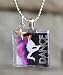 Dance! Modern Square Glass Tile Pendant Necklace Jewelry Wearable Art Unique Design By Atlantic Seaboard Trading Co.