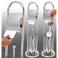 Seiler Exclusiv Stand WC-Garnitur Edelstahl m. Toilettenpapierhalter 80cm