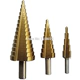 3 × ステップ コーン ドリル ビット穴カッター ビット 4-12 ミリメートル 4-20 ミリメートル & 4-32 ミリメートル hss用板金