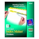 Avery Index Maker White Dividers with Yellow Tabs, 5-Tab, 5 Sets (11414)