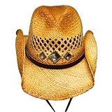 NATURAL TONED SHAPEABLE COWBOY HAT WITH RHINESTONES & CHINCORD