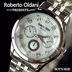 Roberto Oldani［ロベルト オルダーニ］クロノグラフデザイン★メタルバンドレディース腕時計(ホワイト)
