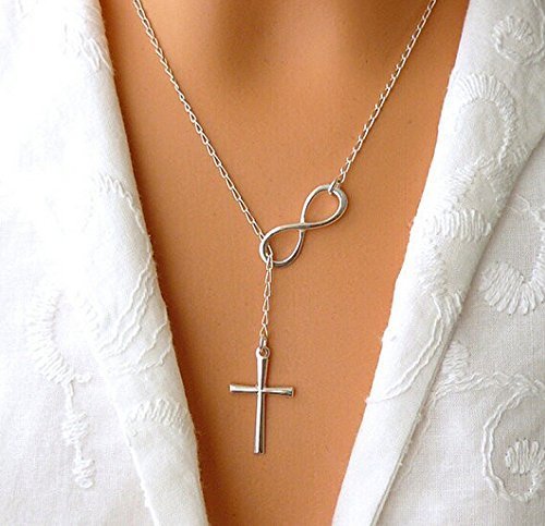 Beancase(TM) Fashion silver infinity Cross Shape Pendant Necklace(1 Pc)