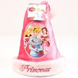 Kids Disney Princess Velour Santa Christmas Hat Pink with White