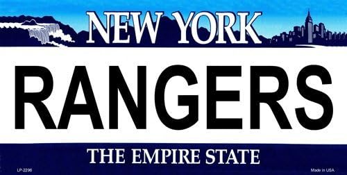 LP-2296 RANGERS New York Novelty State Background T56vn451IQ Vanity Metal License Plate Tag hYaEeOL