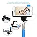 Selfie Stick, Noot Groupie Self Portrait [Battery Free] Extendable Handled Stick with Adjustable Phone Holder Mount & Built-in Remote Shutter Designed for Apple & Android Smartphones [Blue]