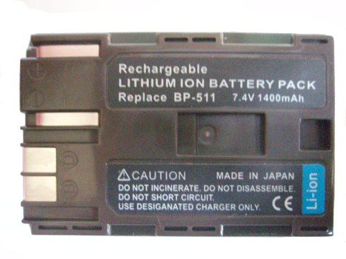 BP-508 BP-511 BP-511A BP-512 BP-514 7.4V 1400mAh High capacity replacement Li ion Battery for Canon digital camera models Canon EOS Series