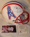 Eddie George Autographed/Hand Signed Houston Oilers Full Size Deluxe Replica Football Helmet with 96