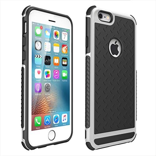 iPhone 6 Case,ZenKen Anti-Slip Protective Slim Shell Flexible Soft Defender Impact Resistant Armor Rugged Rubber Bumper Cover for iPhone 6 iPhone 6S Case 4.7 inch (Silver)