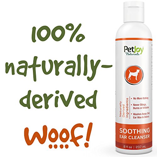 Pet Joy Naturals Soothing Ear Cleaner for Dogs – #1 Premium Cleaning Solution – Soothing 100% Natural Formula Inhibits Infection + Mites & Yeast – Stops Painful Itching Irritation & Odor – Easy To Use – FAST Relief – Unconditionally Guaranteed – 8 Ounces
