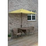 TERRACE MATES 36 ADENA All Weather Wicker in Coffee Color 7.5 Ft. Yellow Olefin Set
