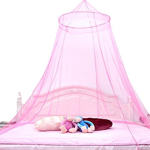 Geen-Coller Round Women girl Princess Lace Mosquito Net Indoor Insect Bed Can (Pink)