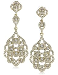 Nina Eiffel Antique Gold Statement Drop Earrings