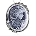 Soulbreezecollection Light Gray Cameo Pendant Necklace Charm Fashion Jewelry for Women