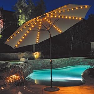 Galtech 11 Ft Auto Tilt Patio Umbrella With Led Umbrella Lights Home Improvement Shop In Usa Tiendqss10