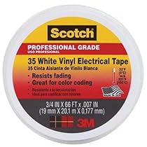 3M Scotch #35 Electrical Tape, White, .75-Inch by 66-Foot by .007-Inch
