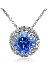 Sterling Silver Cubic Zirconia Pendant Necklace, 18"