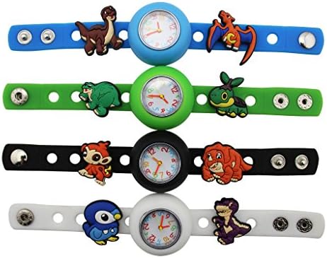 1 Black Kids DIY Watch + 14 Pokemon Pikachu the Dinosaur Shoe Charms Party Gifts