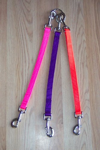 3 Dog Coupler with Dual Swivel Snaps~3/4″ wide Nylo Webbing~By Leash Lady
