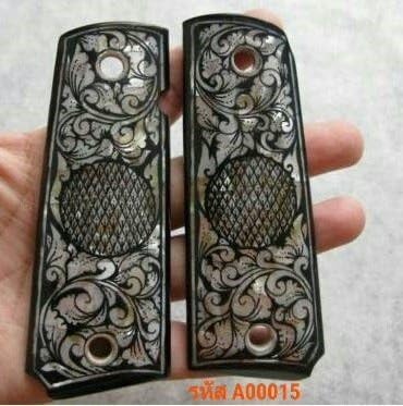 Mother of Pearl Inlay 1911 Wood Grips Gun Parts S&amp;w Colt Kimber Springfield Bl Skull Rosewood