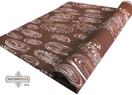 Sewing Fabric Material Brown Home Décor Sari Clothes Cotton Poplin Indian Curtain Drape Sewing Pillow Crafted Dress Fashionable Apparel Making Fabric Abstract Print 44" Wd By the Yard