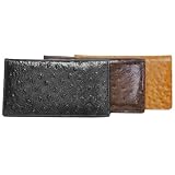 Boston Traveler Ostritch Print Leather Checkbook Wallet