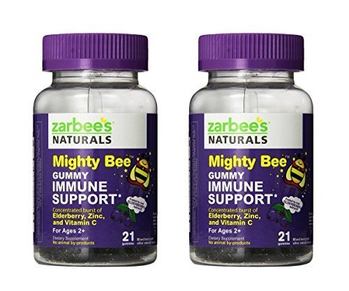 Zarbee's Mighty Bee Gummy Immunity Plus Vitamins, 21 Count 2 Pack (2pcs Set)