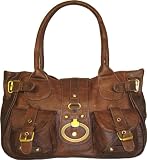 Womens Brown Vintage Shoulder Handbag