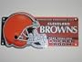 CLEVELAND BROWNS 19" x 8" Plastic CLUBHOUSE LOCKER ROOM SIGN with Team Colors & Logo