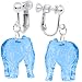 Light Blue Elegant Elephant Clip On Earrings